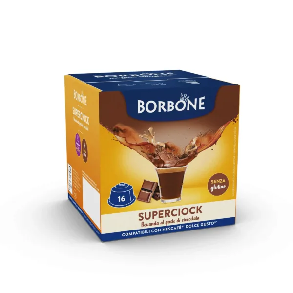 Caffè Borbone SuperCiock – 64 Capsule Compatibili Dolce Gusto – Cioccolata Calda Cremosa e Avvolgente - immagine 1