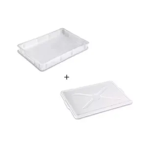Cassetta portaimpasto Giganplast mod.Service 30x40x10 bianca con coperchio per pane e pizza