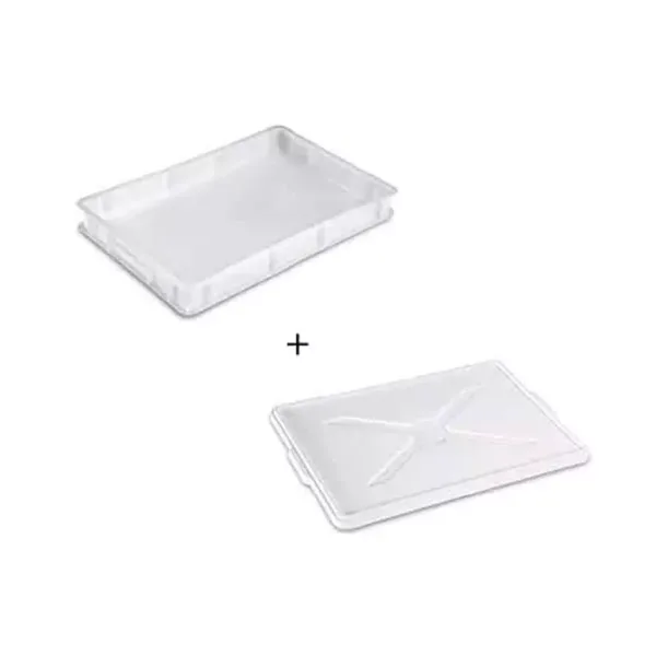 CASSETTA PORTAIMPASTO + COPERCHIO"GIGANPLAST" mod.service cm.30X40X10h Colore BIANCA - immagine 1