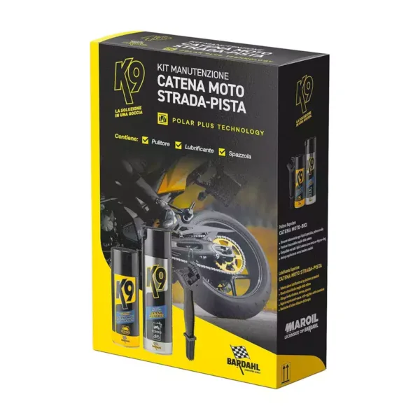 Bardahl kit manutenzione catena moto strada pista lubrificazione professionale