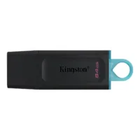 Chiavetta USB Kingston DataTraveler Exodia 64GB, pen drive USB 3.2 compatta con cappuccio protettivo e anello portachiavi.