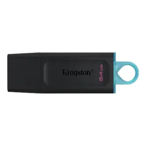 Chiavetta USB Kingston DataTraveler Exodia 64GB, pen drive USB 3.2 compatta con cappuccio protettivo e anello portachiavi.