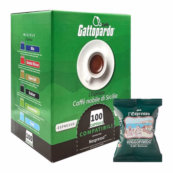 Capsule caffè gattopardo Compatibili Nespresso Miscela Decaffeinata