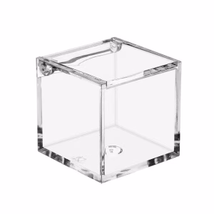 Confezione di 10 scatoline cubiche trasparenti in plexiglass rigido Emmebi per confettata.