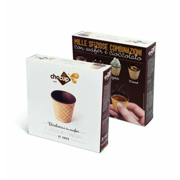 Chocup - Bicchierini wafer e cioccolato fondente - Da 60 Ml - Confezione da 20 Snack - immagine 1