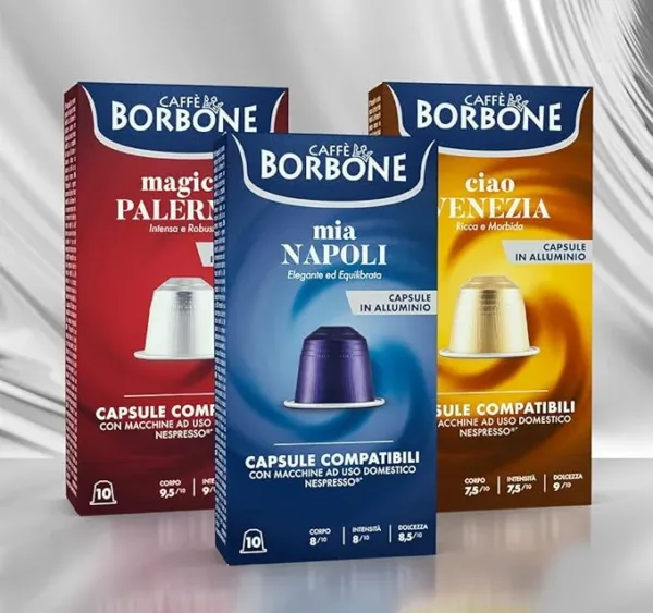 Caffè Borbone - Compatibile con Nespresso - Capsule In Alluminio -  Mix Degustazione - 100 Capsule ALLUMINIO: (40 Mia Napoli, 30 Ciao Venezia, 30 Magica Palermo) - immagine 4