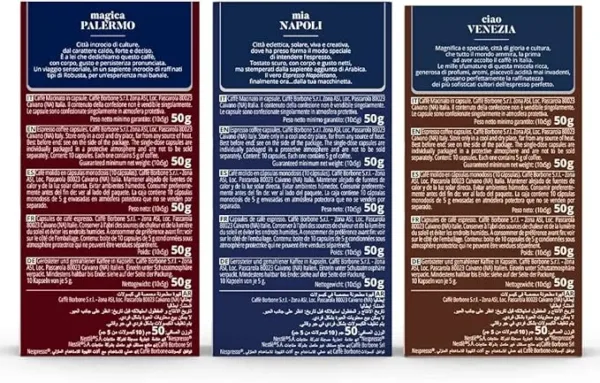 Caffè Borbone - Compatibile con Nespresso - Capsule In Alluminio -  Mix Degustazione - 100 Capsule ALLUMINIO: (40 Mia Napoli, 30 Ciao Venezia, 30 Magica Palermo) - immagine 2