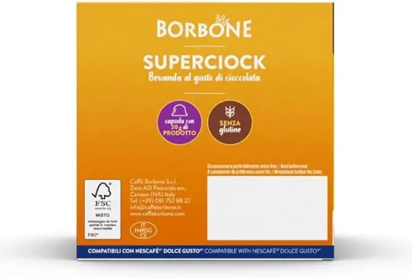 Caffè Borbone SuperCiock – 64 Capsule Compatibili Dolce Gusto – Cioccolata Calda Cremosa e Avvolgente - immagine 2