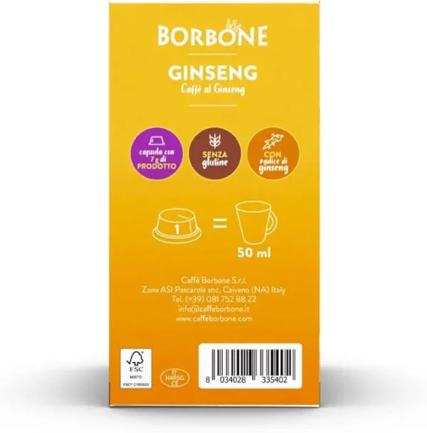 Caffè Borbone Ginseng – 96 Capsule Compatibili Lavazza A Modo Mio* – 6 Confezioni da 16 – Caffè al Ginseng Energetico e Aromatico - immagine 4