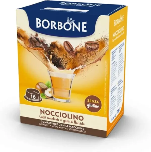 Caffè Borbone Nocciolino – 96 Capsule Compatibili Lavazza A Modo Mio* – 6 Confezioni da 16 – Caffè Macchiato al Gusto di Nocciola - immagine 2
