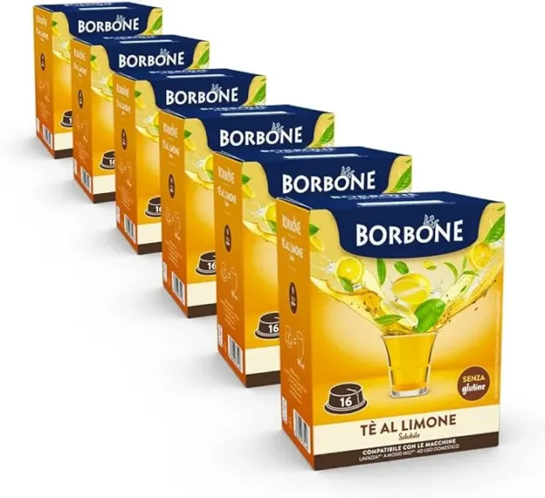 Caffè Borbone Tè al Limone – 96 Capsule Compatibili Lavazza A Modo Mio* – 6 Confezioni da 16 – Tè Aromatico e Rinfrescante - immagine 6