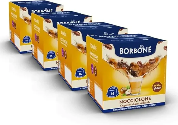 Caffè Borbone Nocciolone – 64 Capsule Compatibili Dolce Gusto – Bevanda al Gusto Nocciola Cremosa e Intensa - immagine 5