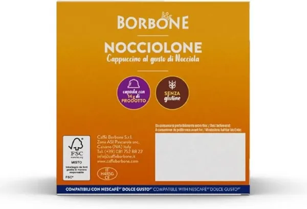 Caffè Borbone Nocciolone – 64 Capsule Compatibili Dolce Gusto – Bevanda al Gusto Nocciola Cremosa e Intensa - immagine 4