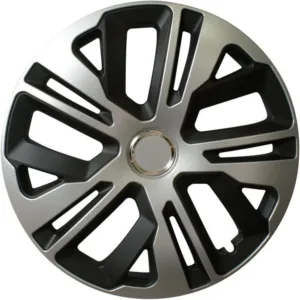 Set 4 copricerchi Cora 14 pollici montati su cerchi auto
