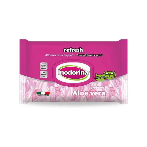 Inodorina - Salviette - Profumo: Aloe Vera  - 40 Pz - immagine 1