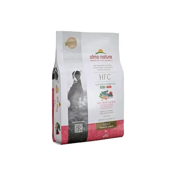 Almo Nature - HFC Adult - M-L - Crocchette per Cani di Taglia Media con Salmone Fresco - 8 Kg - immagine 1