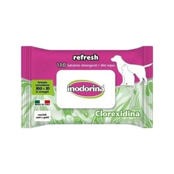 Inodorina - Salviette Refresh - Disinfettanti per WC per cani e gatti - Profumazione Clorexidina - 110 Pezzi - immagine 1