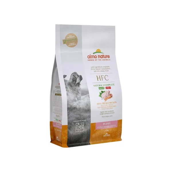 Almo Nature - Hfc - Mangime Secco - Completo e Bilanciato - Con 100 per cento di Pollo Fresco - Sacco da 1.2 Kg - immagine 1