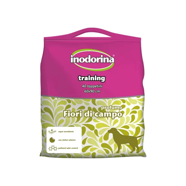 Inodorina - Tappetino Igienico Profumato - In Pura Cellulosa Vergine Super Assorbente - Profumo: Fiori di Campo - Formato 60x90 cm - 40 pezzi - immagine 1
