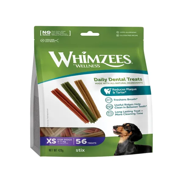 Whimzees - Snack Dentali Per Cani - Taglia Xs - Confezione da 56 Pz - immagine 1