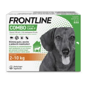 BOEHRINGER – Frontline Combo Spot-On Cani 2-10 Kg – Antiparassitario in Pipette per Pulci, Zecche, Uova e Larve – Protezione Completa con Azione Prolungata