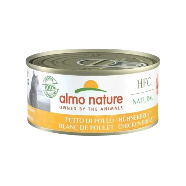 Almo Nature - HFC Natural - Alimento umido per gatti adulti. - 24 lattine da 150g - Gusto Pollo - immagine 1