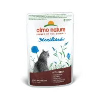 Almo Nature HFC Functional Sterilised Manzo – 30 Bustine da 70g – Cibo Umido Naturale per Gatti Adulti Sterilizzati – Alta Qualità e Gusto Irresistibile