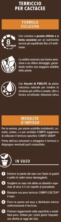 Compo Cactea - Terriccio per Cactacee, Per una crescita omogenea delle piante -  5 Litri - immagine 2