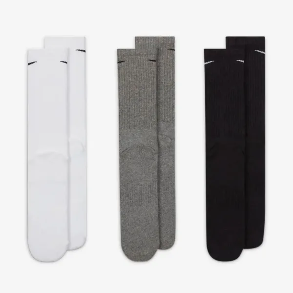Nike Everyday Cushioned – Set 3 Paia Calzini Unisex – Neri, Bianchi, Grigi – Sport e Tempo Libero - immagine 2