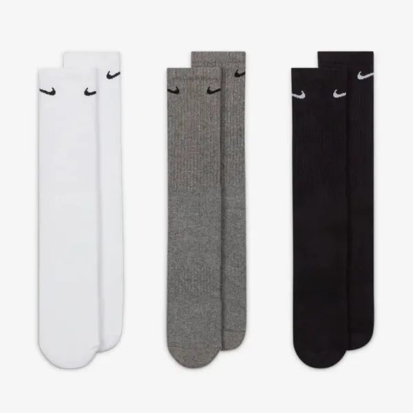 Nike Everyday Cushioned – Set 3 Paia Calzini Unisex – Neri, Bianchi, Grigi – Sport e Tempo Libero - immagine 3