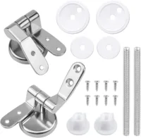 Rocard® | Cerniere di ricambio per sedile WC | Cerniere di ricambio per WC | Kit di riparazione fai da te per Wc | Con accessori e parti di riparazione per la maggior parte dei sedili WC (2 pezzi)