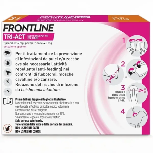 BOEHRINGER  – Frontline Triact 3 Pipette per Cani 5-10 Kg – Antiparassitario Completo contro Pulci, Zecche, Zanzare e Leishmaniosi – Protezione Lunga Durata per Cani e Cuccioli - immagine 2
