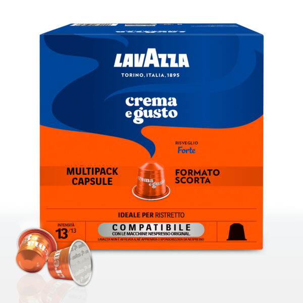 Lavazza Capsule Alluminio Compatibili Nespresso Crema e Gusto Risveglio Forte
