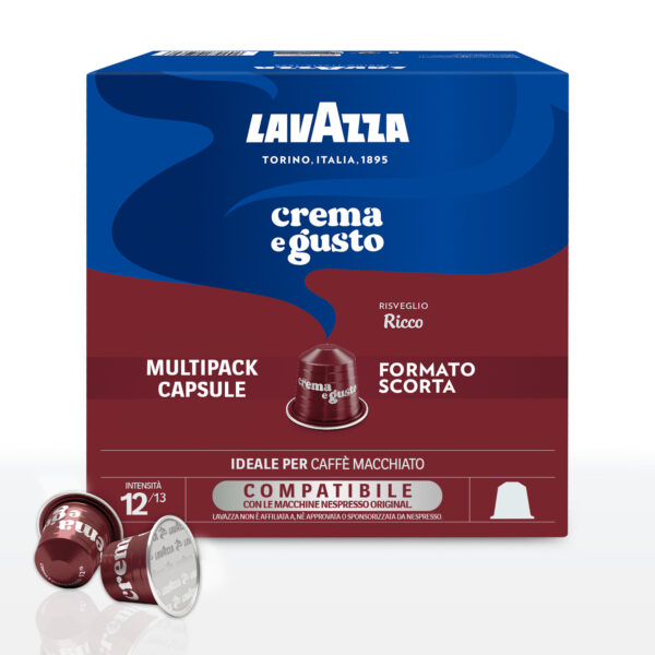 Lavazza Capsule in Alluminio compatibili con macchine Nespresso Crema e Gusto Risveglio Ricco