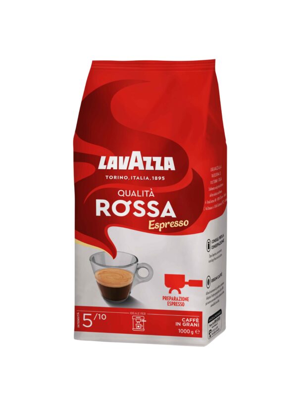 Lavazza Caffè in Grani Qualità Rossa – Miscela Equilibrata e Corposa per Espresso e Moka – Confezione da 1 Kg - immagine 2