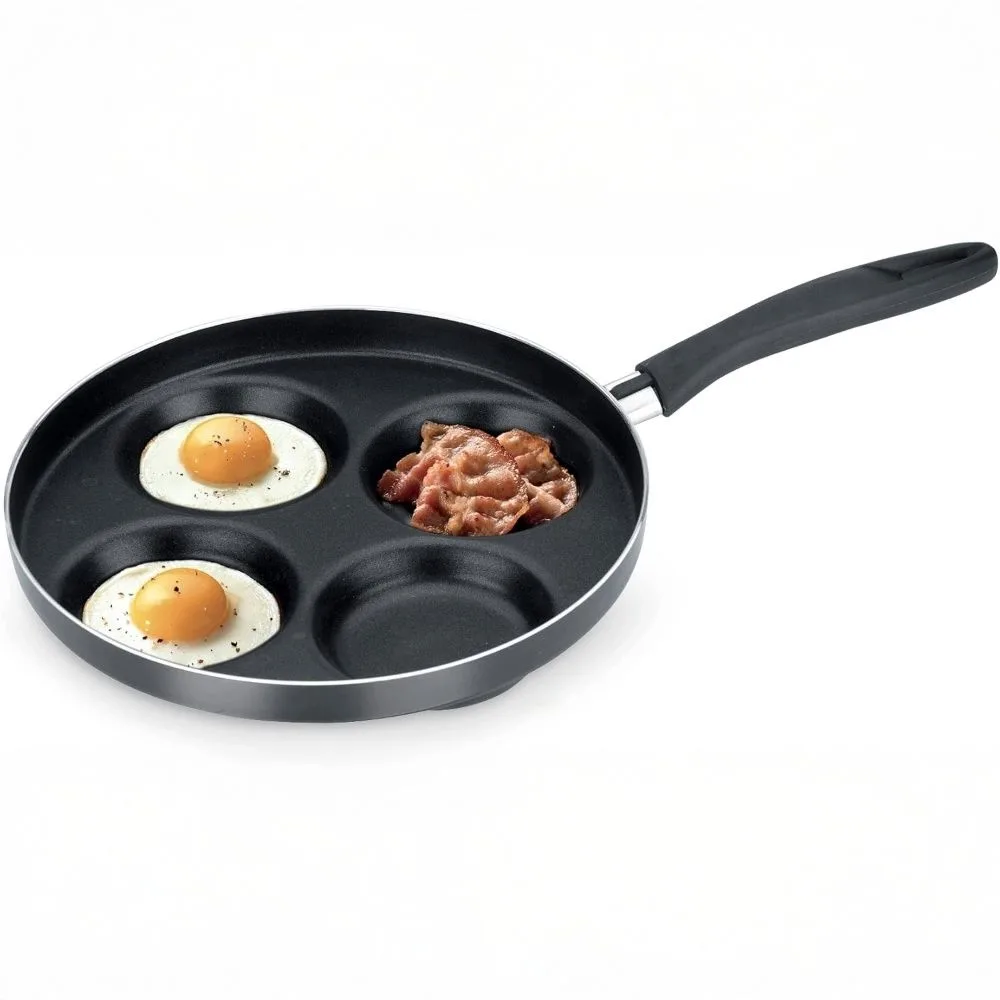 Tescoma -  Padella Antiaderente 4 Cerchi – Ø 24 cm per Pancake, Uova e Hamburger – Rivestimento Nero - immagine 1