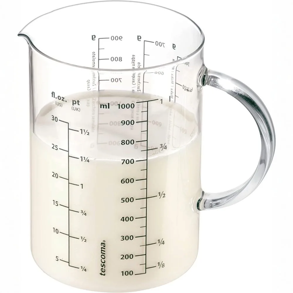 Tescoma -  Delicia Brocca in Vetro con Scala Graduata 1.0 lt – Perfetta per Misurazioni Precise in Cucina - immagine 1