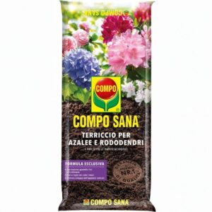 Sacco COMPO SANA Terriccio 50L per azalee, rododendri e piante acidofile con guano naturale per crescita sana.