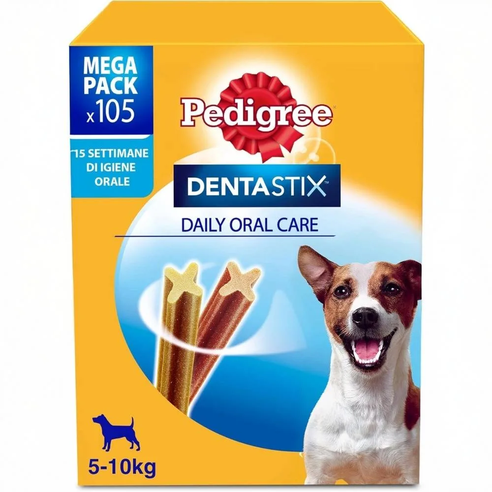 Pedigree Dentastix per Cani Piccola Taglia 5-10 kg – 105 Bastoncini Igiene Orale – 110g