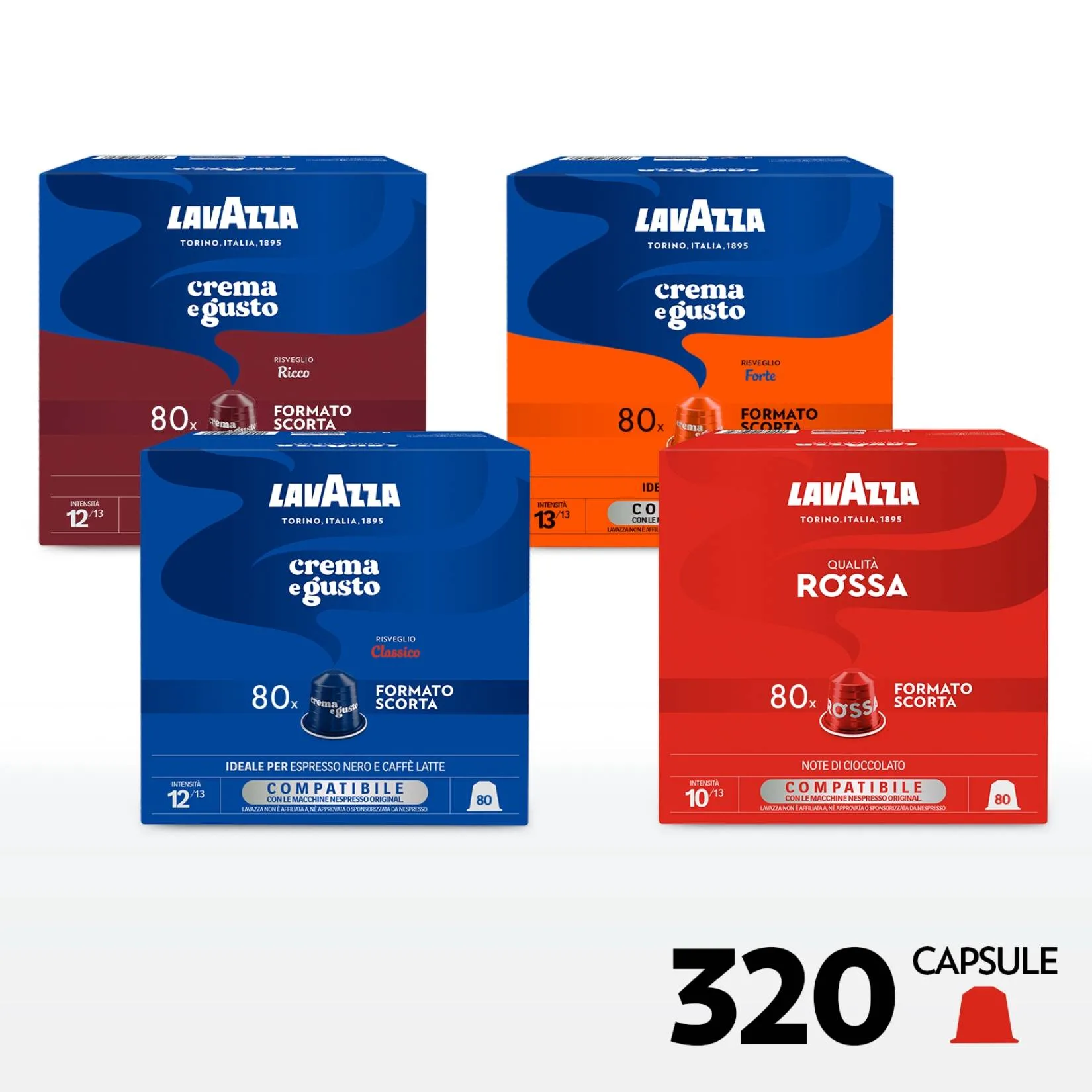 17430-jpg.webp Caffè Lavazza - Nespresso Alluminio - Mix Degustazione - 320 Capsule - immagine 1