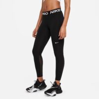 Nike Pro – Leggings Donna Vita Media con Inserti in Mesh – Traspiranti, Aderenti e Comodi – Colore: Nero - immagine 5