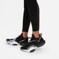 Nike Pro – Leggings Donna Vita Media con Inserti in Mesh – Traspiranti, Aderenti e Comodi – Colore: Nero - immagine 7