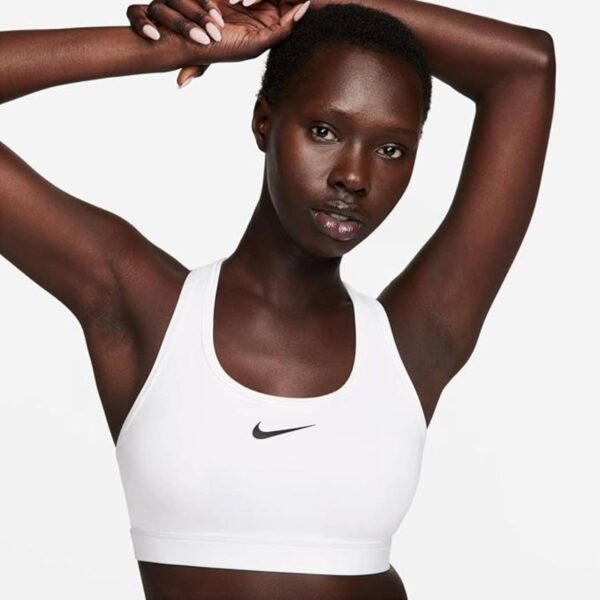 Nike Performance Bra – Reggiseno Sportivo Donna Bianco – Sostegno Medio, Traspirante e Confortevole - immagine 3