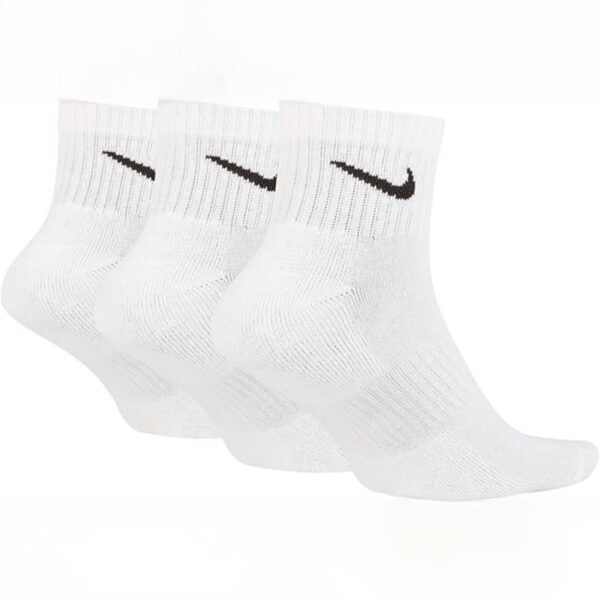 Nike Everyday – Set 3 Paia Calzini Unisex Bianchi – Morbidi e Traspiranti per Sport e Uso Quotidiano - immagine 2