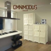 Tontarelli Omnimodus Armadio in Resina 2 Ante – 4 Ripiani + Portascope – 79x43x164 cm – Colore Angora - immagine 4