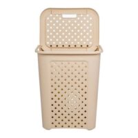 Tontarelli Arianna Cesta Portabiancheria Traforata in Plastica – Capacità 50 Litri – Colore Beige - immagine 3