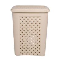 Tontarelli Arianna Cesta Portabiancheria Traforata in Plastica – Capacità 50 Litri – Colore Beige - immagine 4