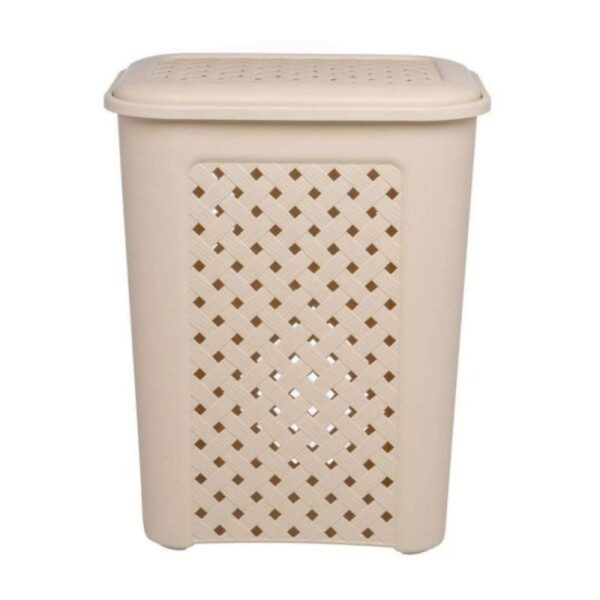 Tontarelli Arianna Cesta Portabiancheria Traforata in Plastica – Capacità 50 Litri – Colore Beige - immagine 4