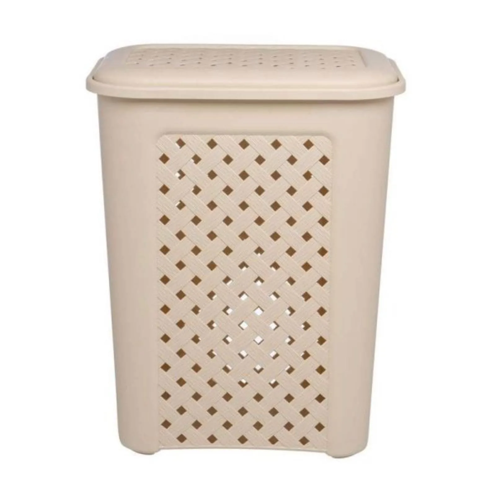 Tontarelli Arianna Cesta Portabiancheria Traforata in Plastica – Capacità 50 Litri – Colore Beige - immagine 4
