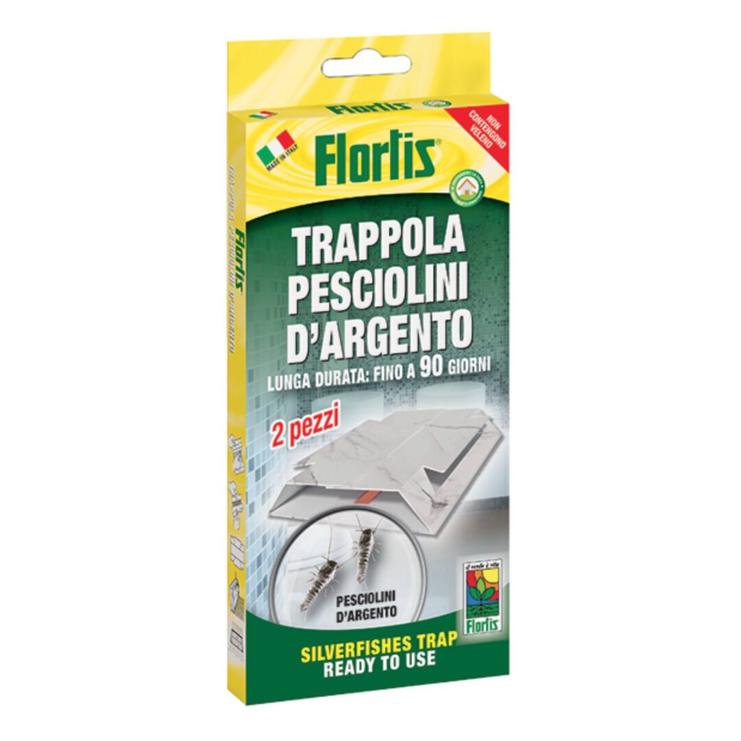 Confezione Flortis Trappola per Pesciolini d’Argento 2 pezzi, trappole atossiche per ambienti interni.